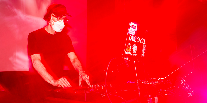 Photo of Dave Ghoul DJing at Shadowland Lancaster in 2026. Photo by Charlie Grae.